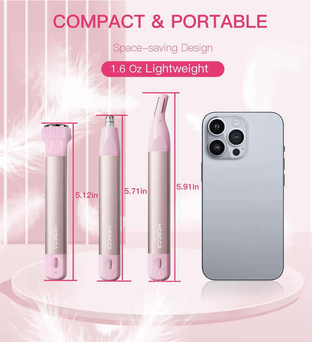 HEBECA trimmer inside travel pouch showing tidy storage and travel convenience benefit