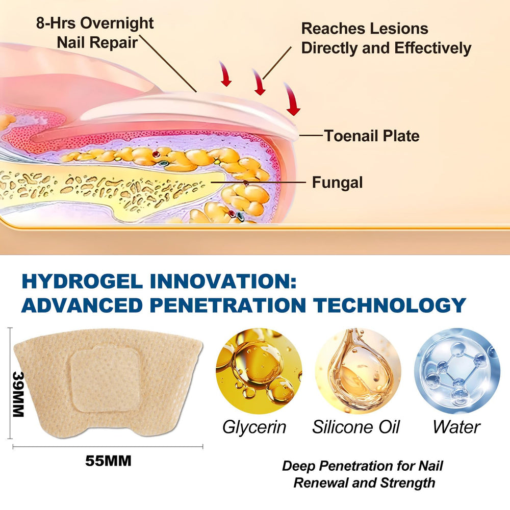 Hecila patch being applied to toenail for targeted delivery