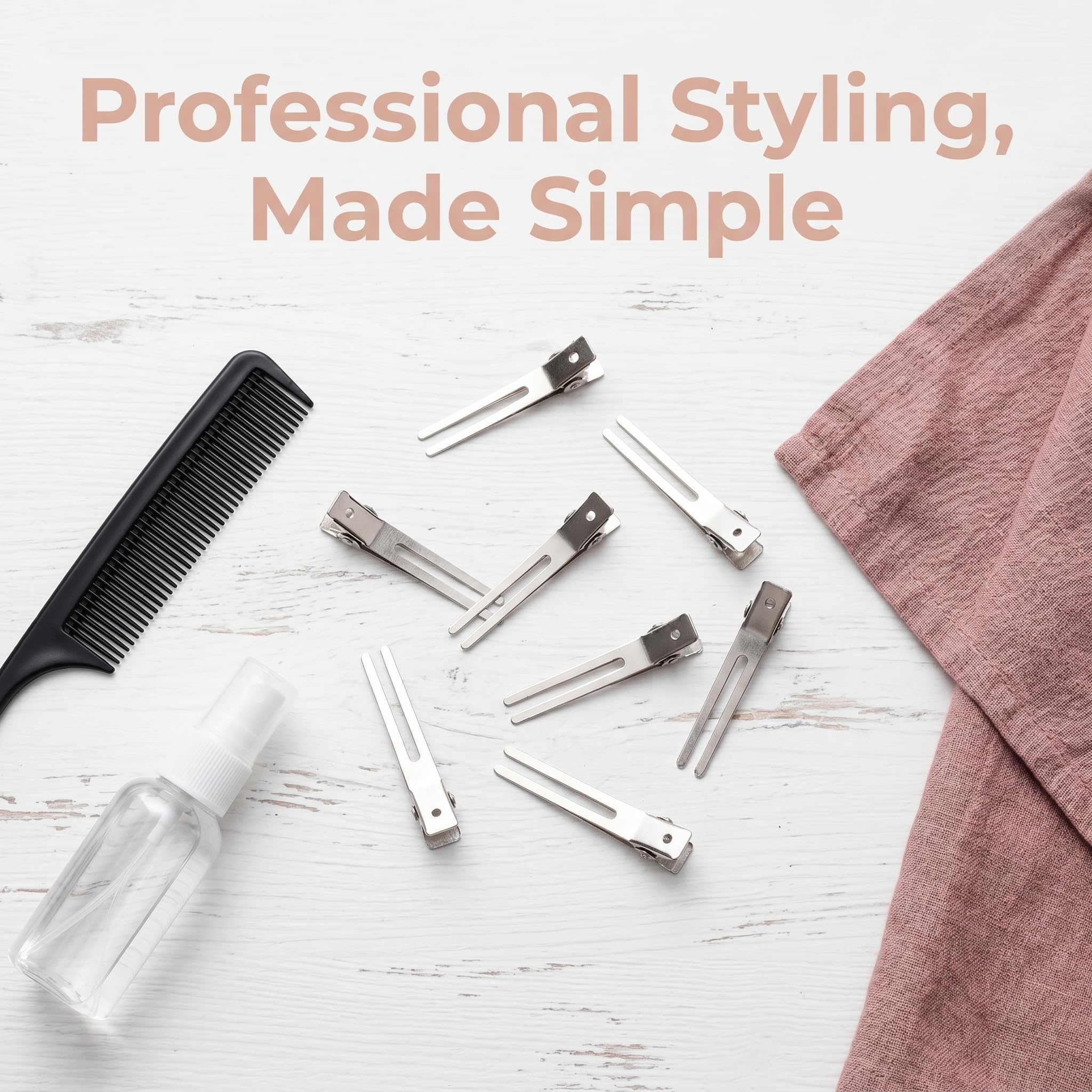 Hedume clip paired with decorative pin illustrating customization option