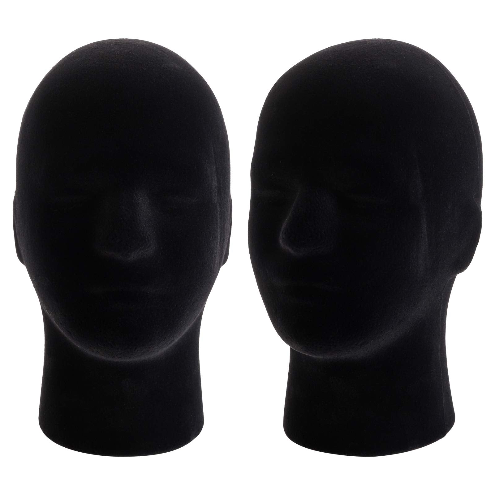 Hedume front view black mannequin head showing clean display and contrast