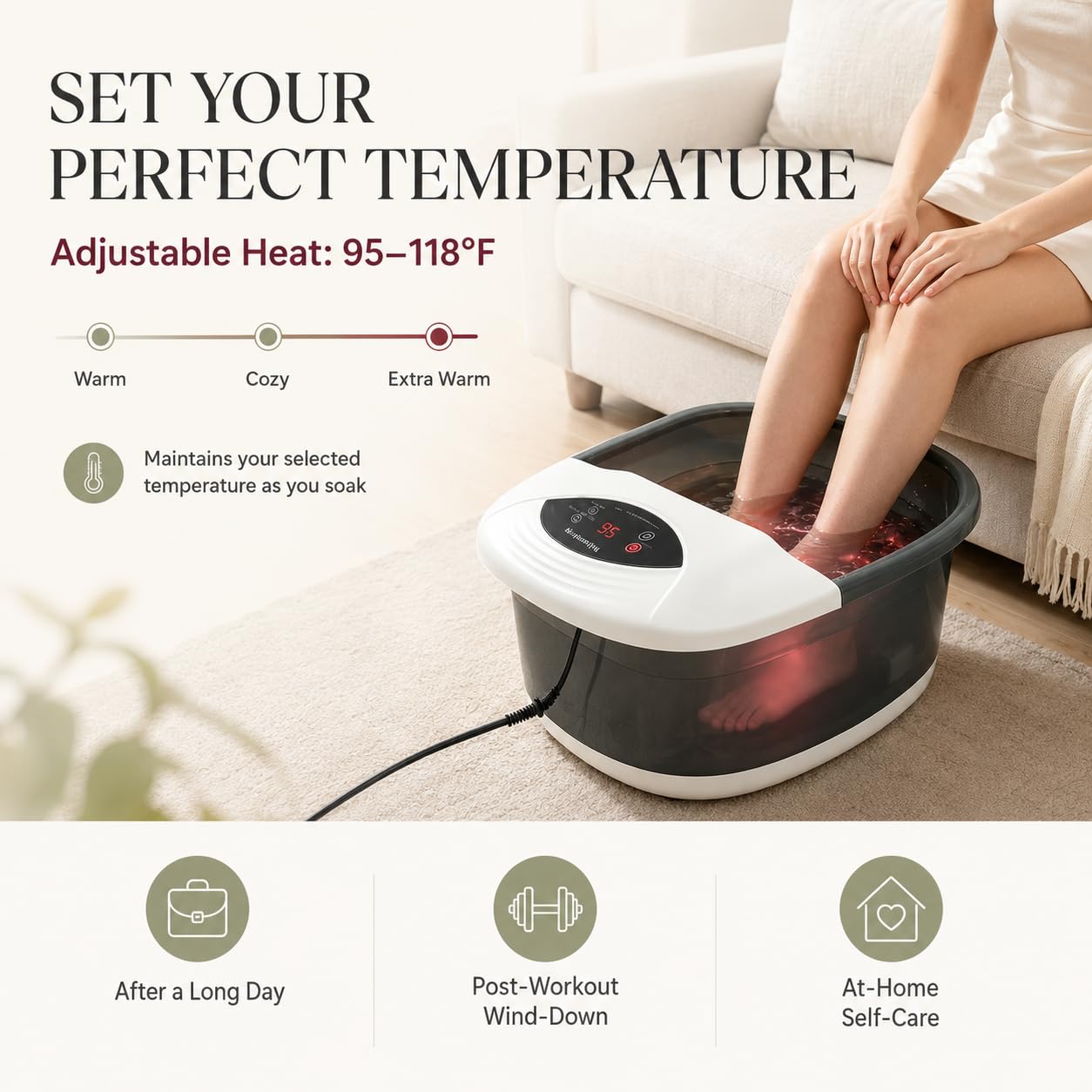 Hehxmksp built-in foot stone detail for gentle exfoliation and smoother heels