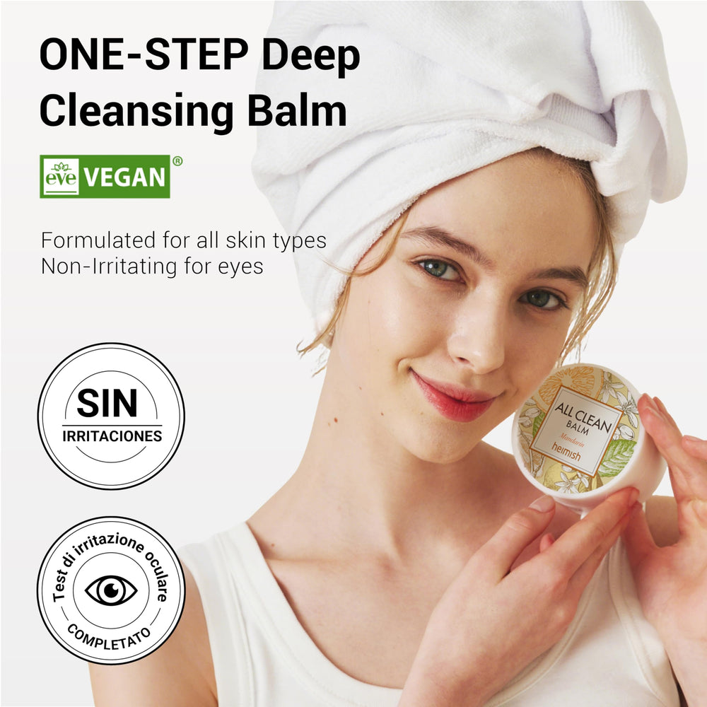 HEIMISH balm spread on hand demonstrating silky non-greasy finish benefit