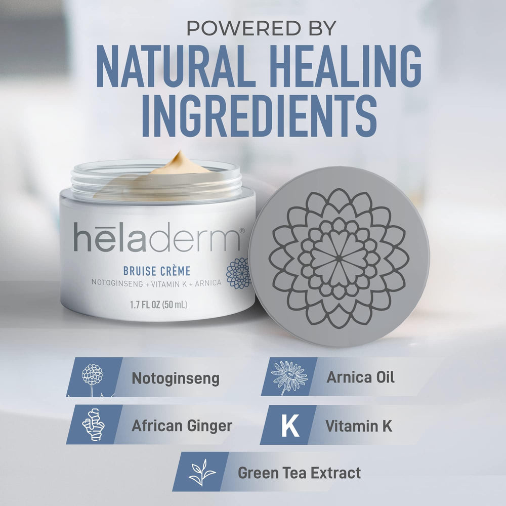 Heladerm 50mL size comparison illustrating compact travel-friendly benefit