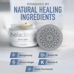 Heladerm 50mL size comparison illustrating compact travel-friendly benefit