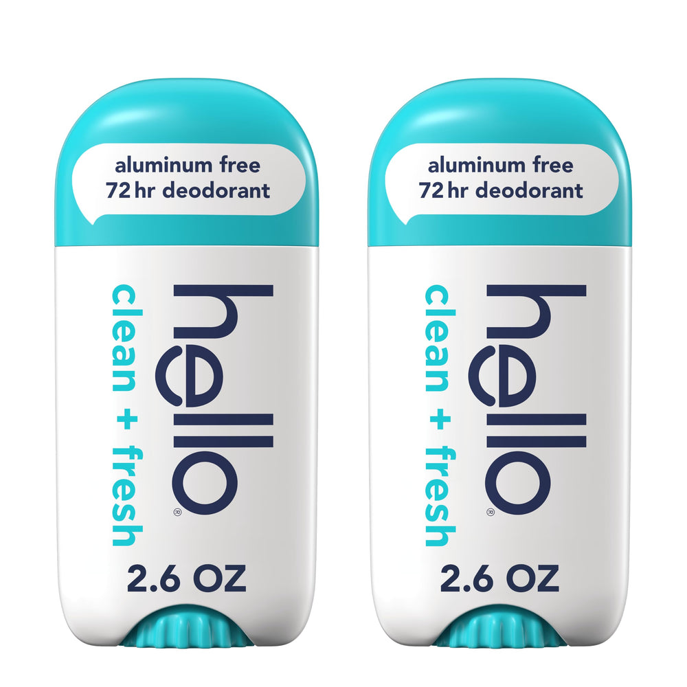 hello front packaging showing two-stick value pack and scent label for clarity