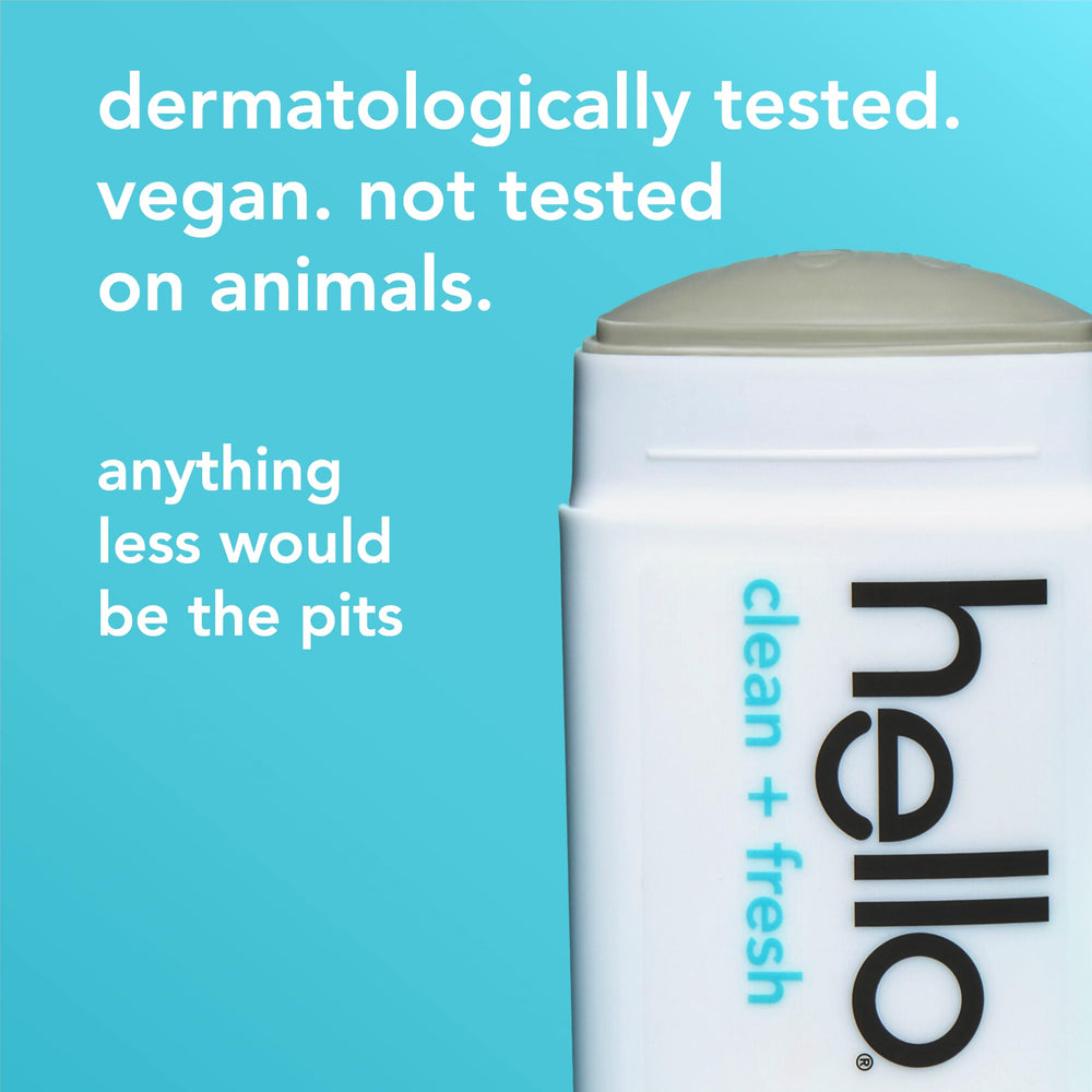 hello label ingredient list visible to show aluminum-free, minimal ingredients