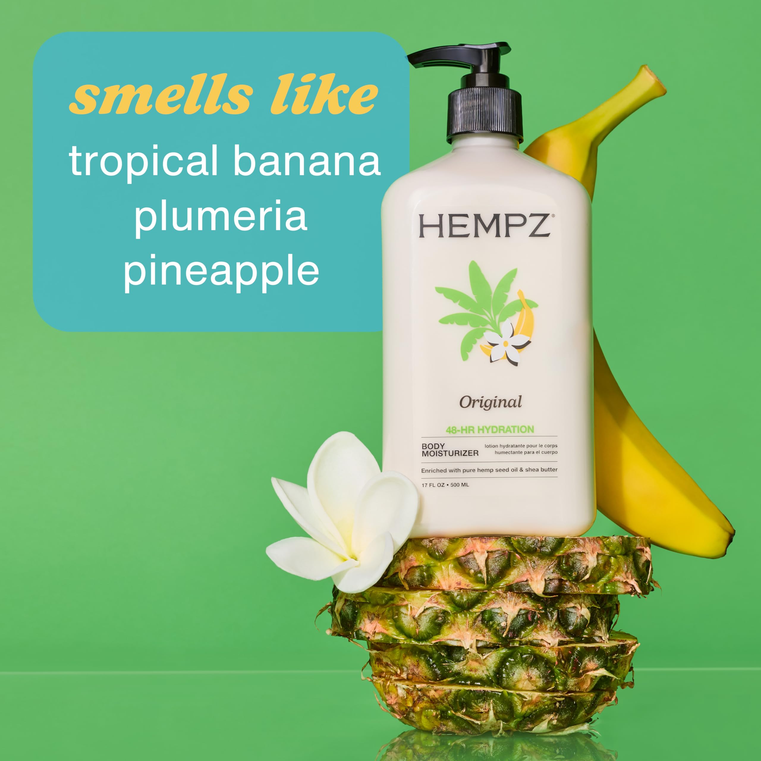 Hempz label detail highlighting vegan, paraben free benefits for ingredient-conscious buyers