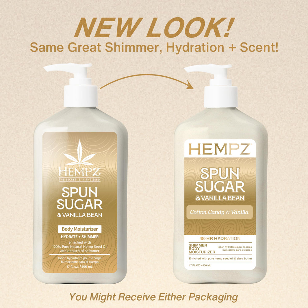 Hempz shimmer swatch reveals champagne-gold glow benefit
