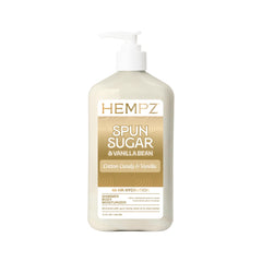 Hempz front packaging shows bottle and cotton candy scent benefit