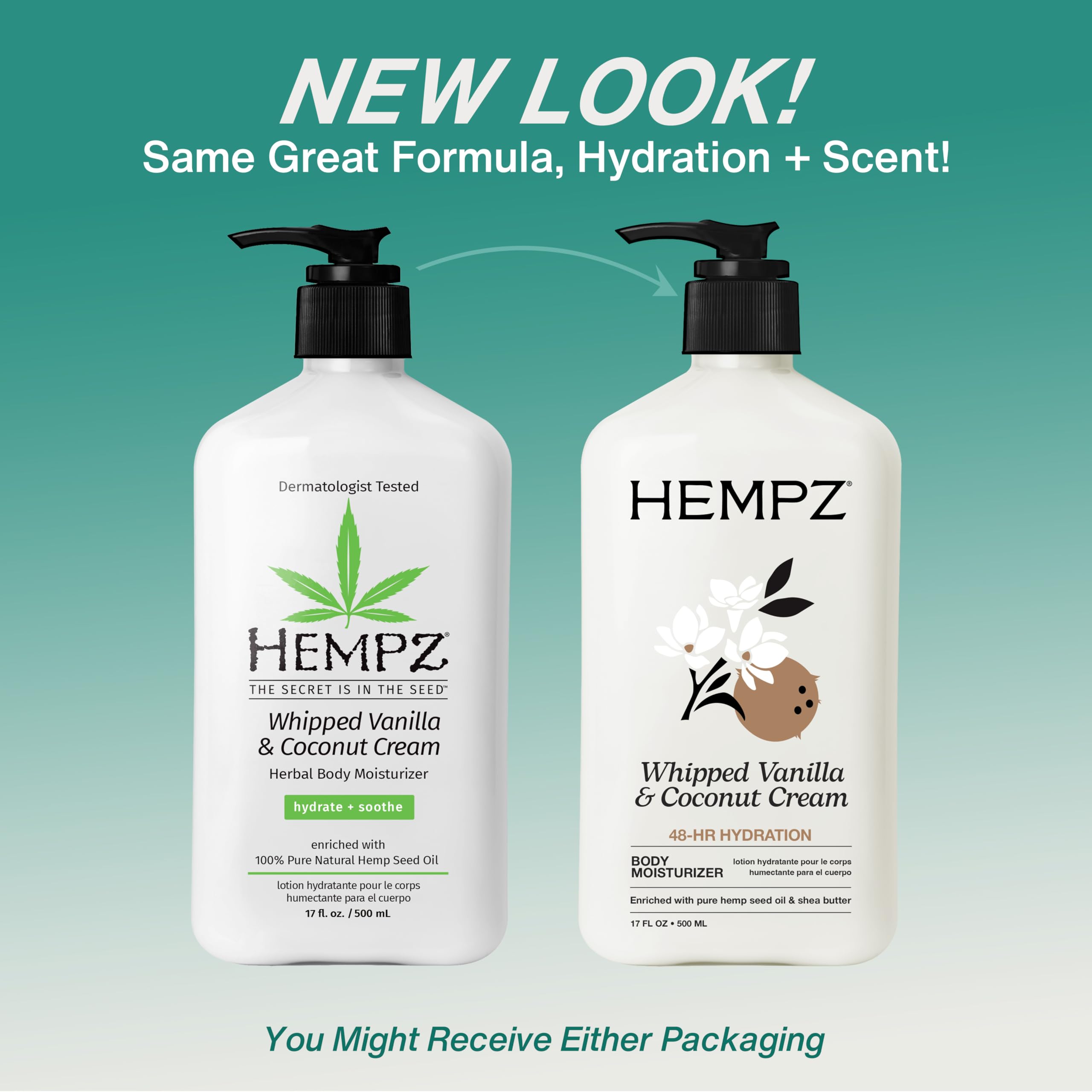 Hempz lotion being applied to arm demonstrating smooth hydration