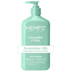 Hempz bottle front view showing label and 17 fl oz size promoting hydration