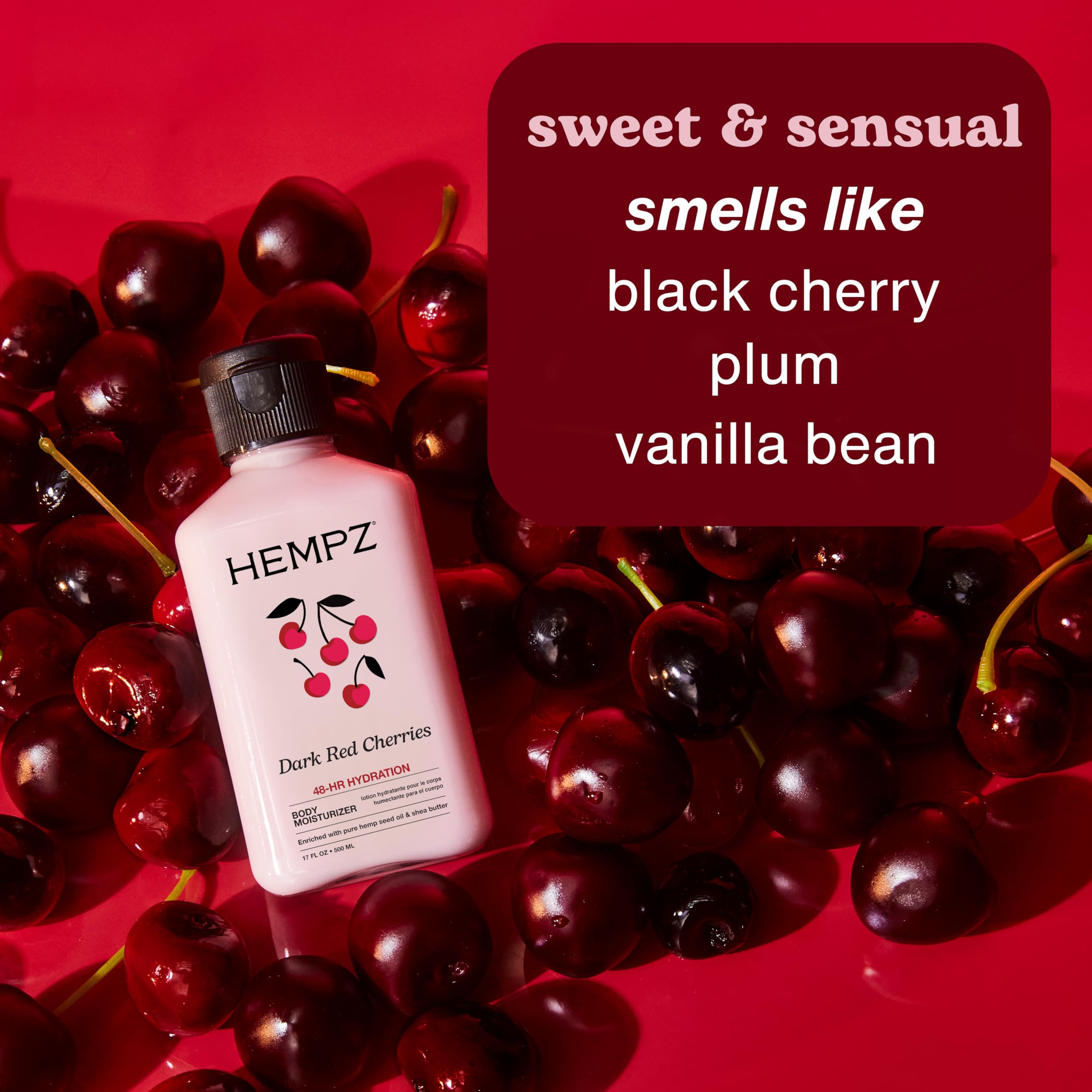 Hempz creamy lotion texture close-up highlighting rich hydration and smooth finish