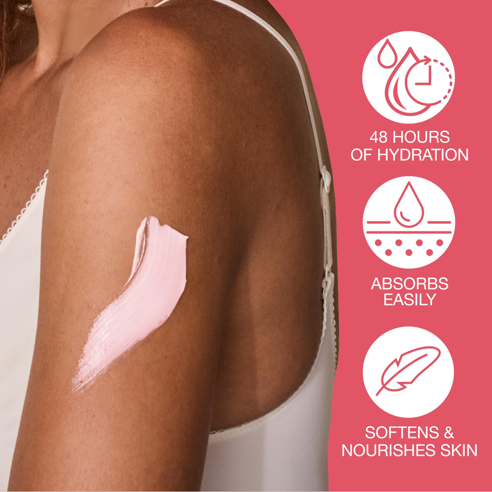 Hempz lotion spread on arm demonstrating immediate skin softness and absorption
