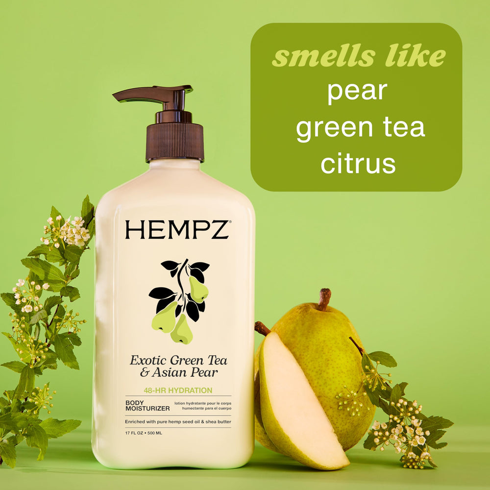 Hempz bottle held in hand to show 17 fl oz size for value and scale