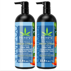 Hempz front view showing grapefruit peach duo and hydration benefit