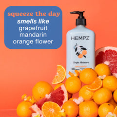 Hempz ingredients label view highlighting natural oils and vitamin blend benefits