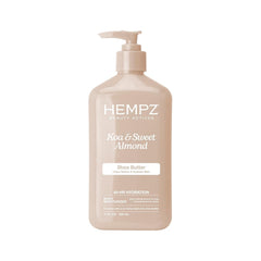 Hempz lotion dispensed from pump illustrating lightweight non-greasy feel