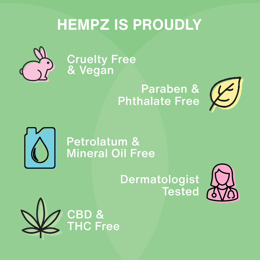Hempz bottles on bathroom shelf in lifestyle scene showing everyday routine use