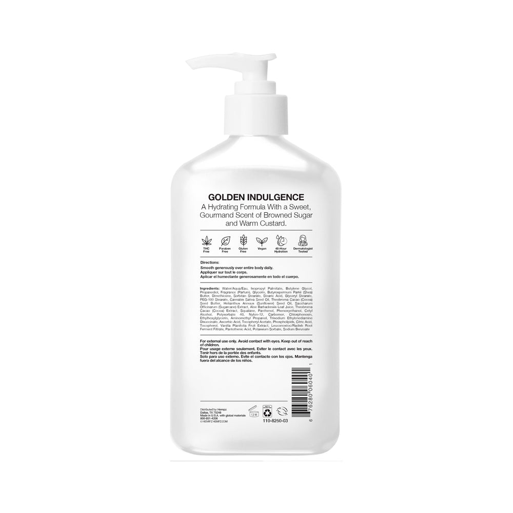 Hempz close-up pump and lotion texture showing creamy spreadability