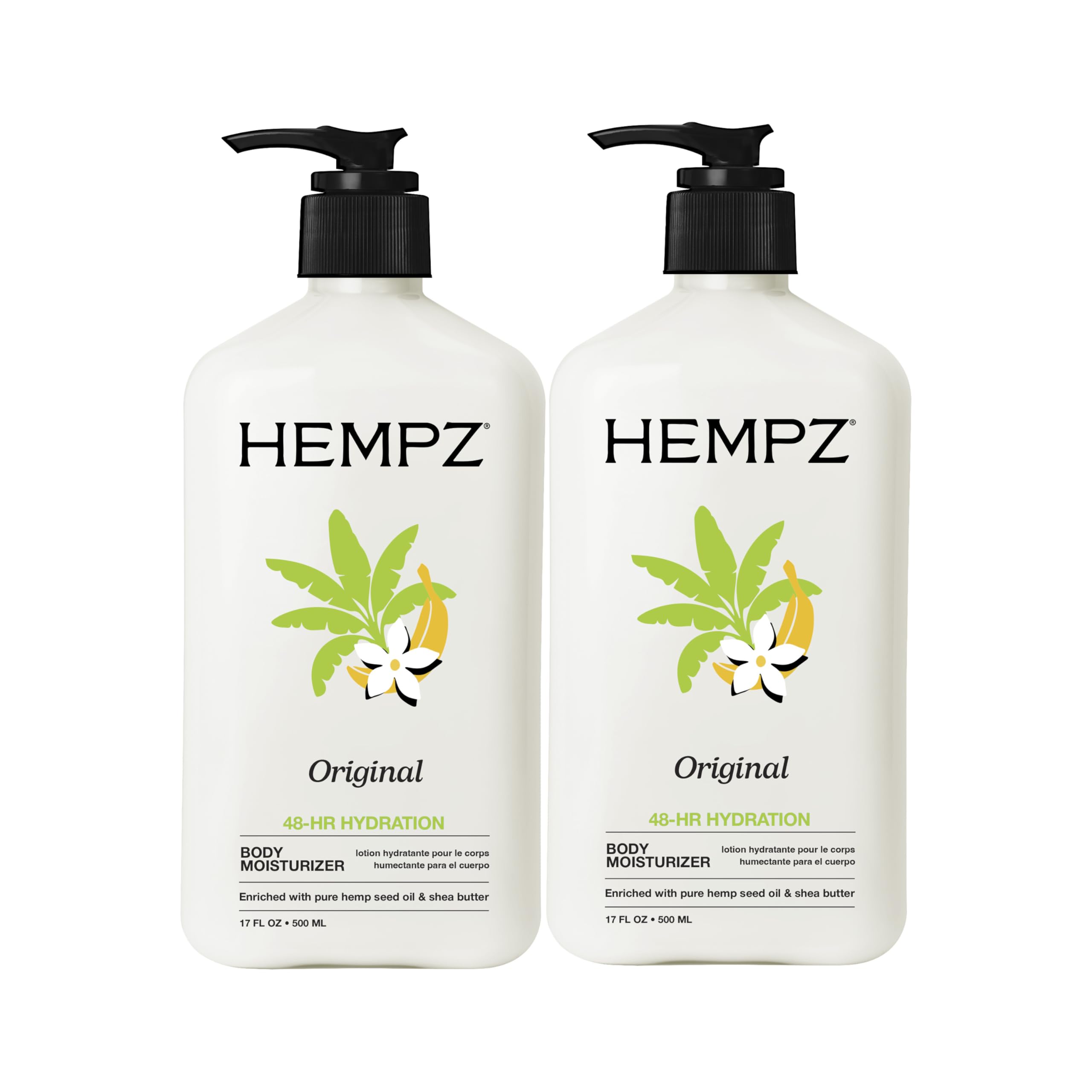 Hempz front packaging showing 17 fl oz bottle and clear branding for quick identification