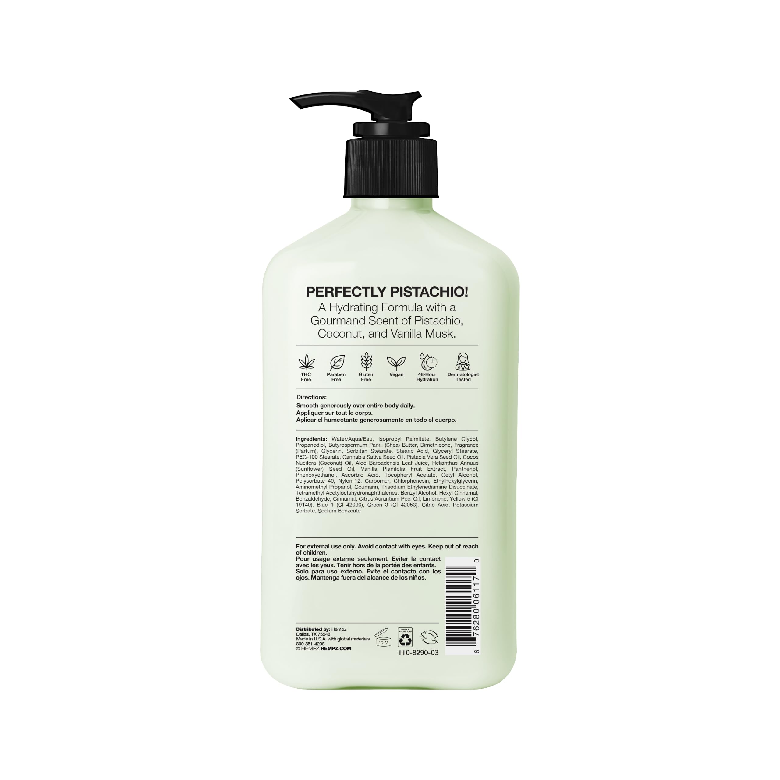 Hempz pump close-up highlighting easy dispensing and convenience