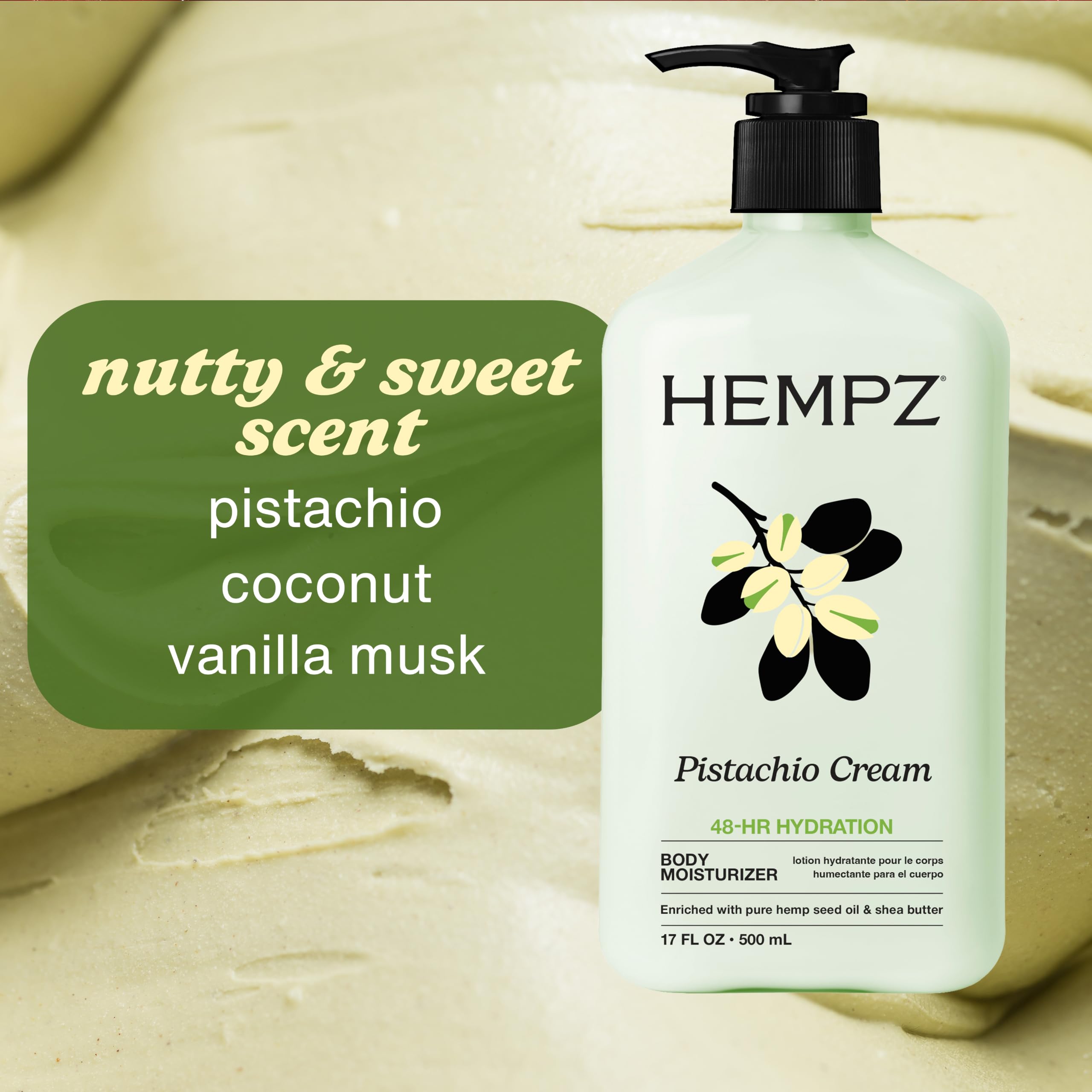 Hempz cream texture swirl showing smooth non-greasy consistency
