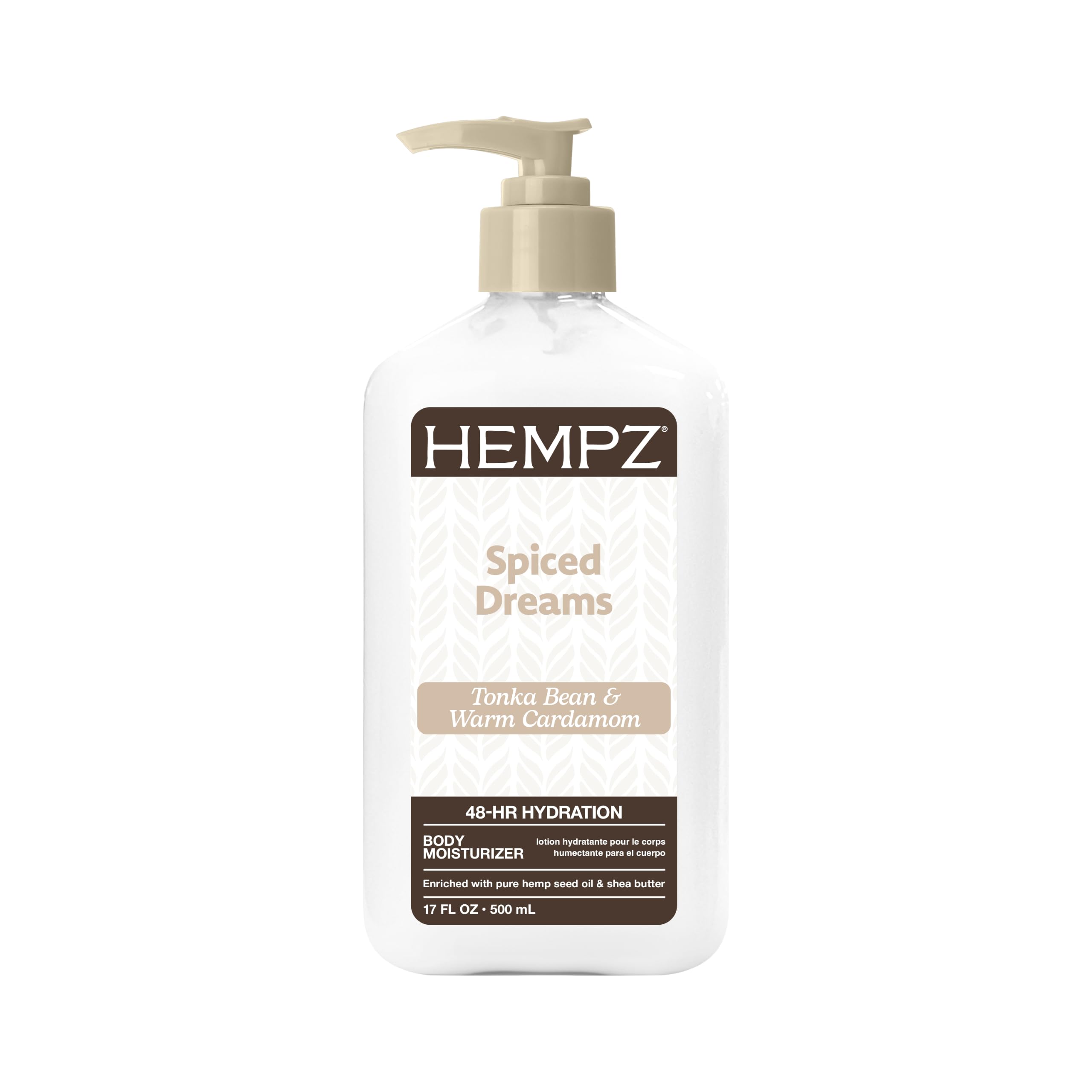 Hempz front bottle showing label and warm spice scent benefits