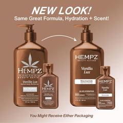 Hempz botanical ingredients display with hemp seed and shea butter benefits