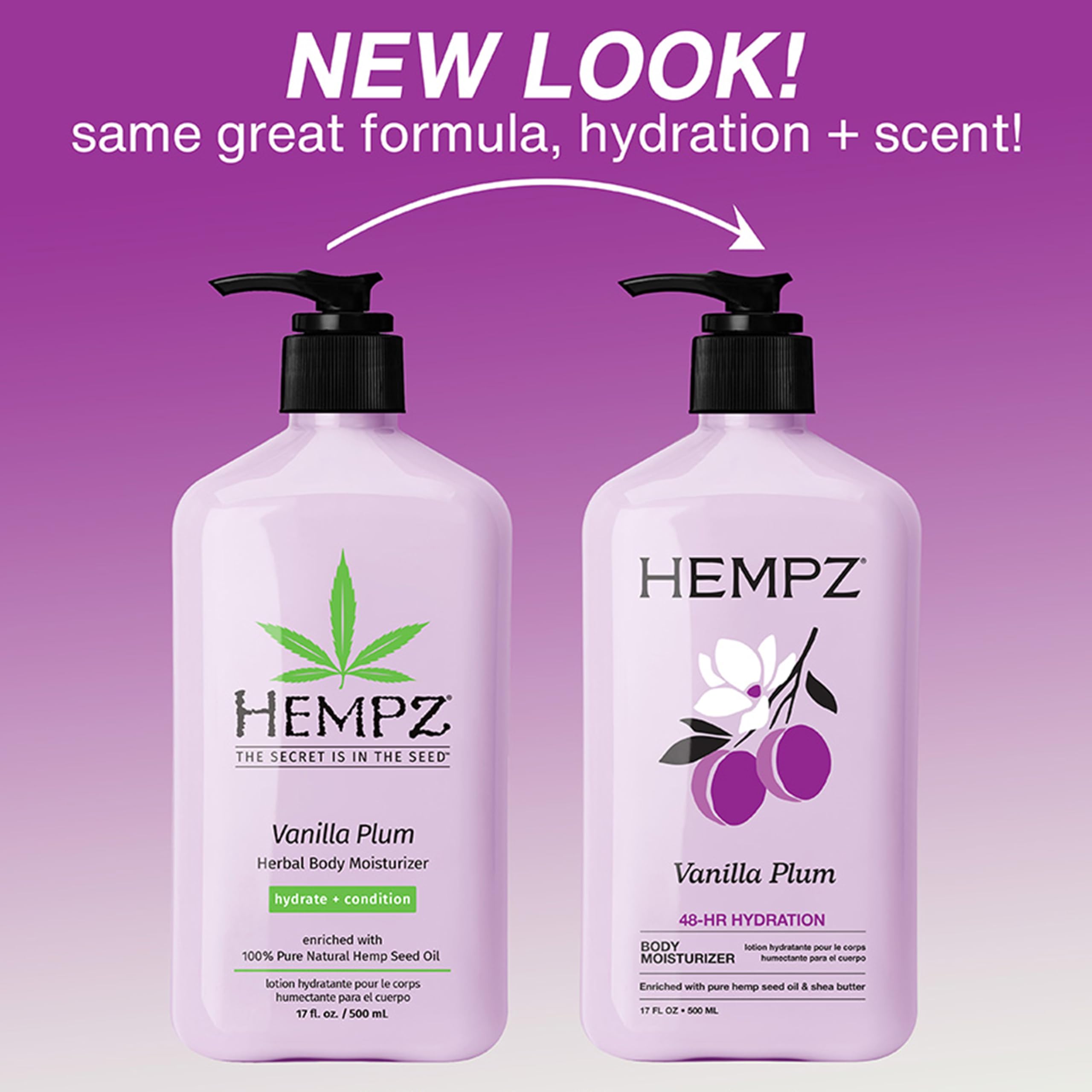 Hempz creamy lotion texture swatch demonstrating quick absorption and hydration
