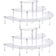 HENABLE front view of 3-tier acrylic stand highlighting clear display and organized presentation