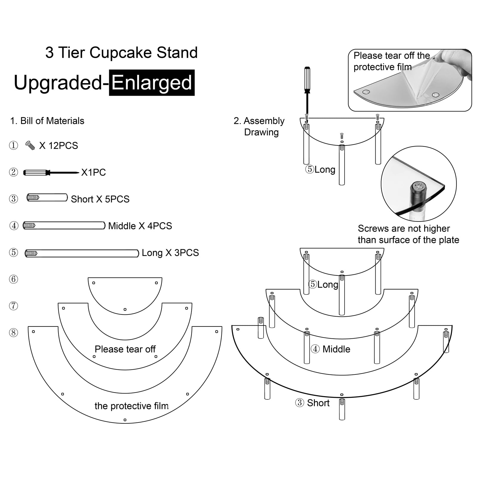 HENABLE packaging with screwdriver and instructions showing ready-to-assemble convenience benefit