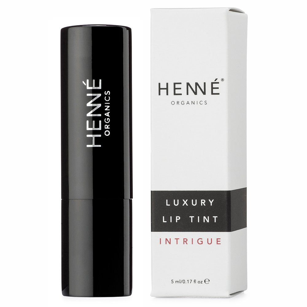 HennÃ Organics texture swatch of Intrigue showing creamy, moisturizing finish benefit: sheer pigment
