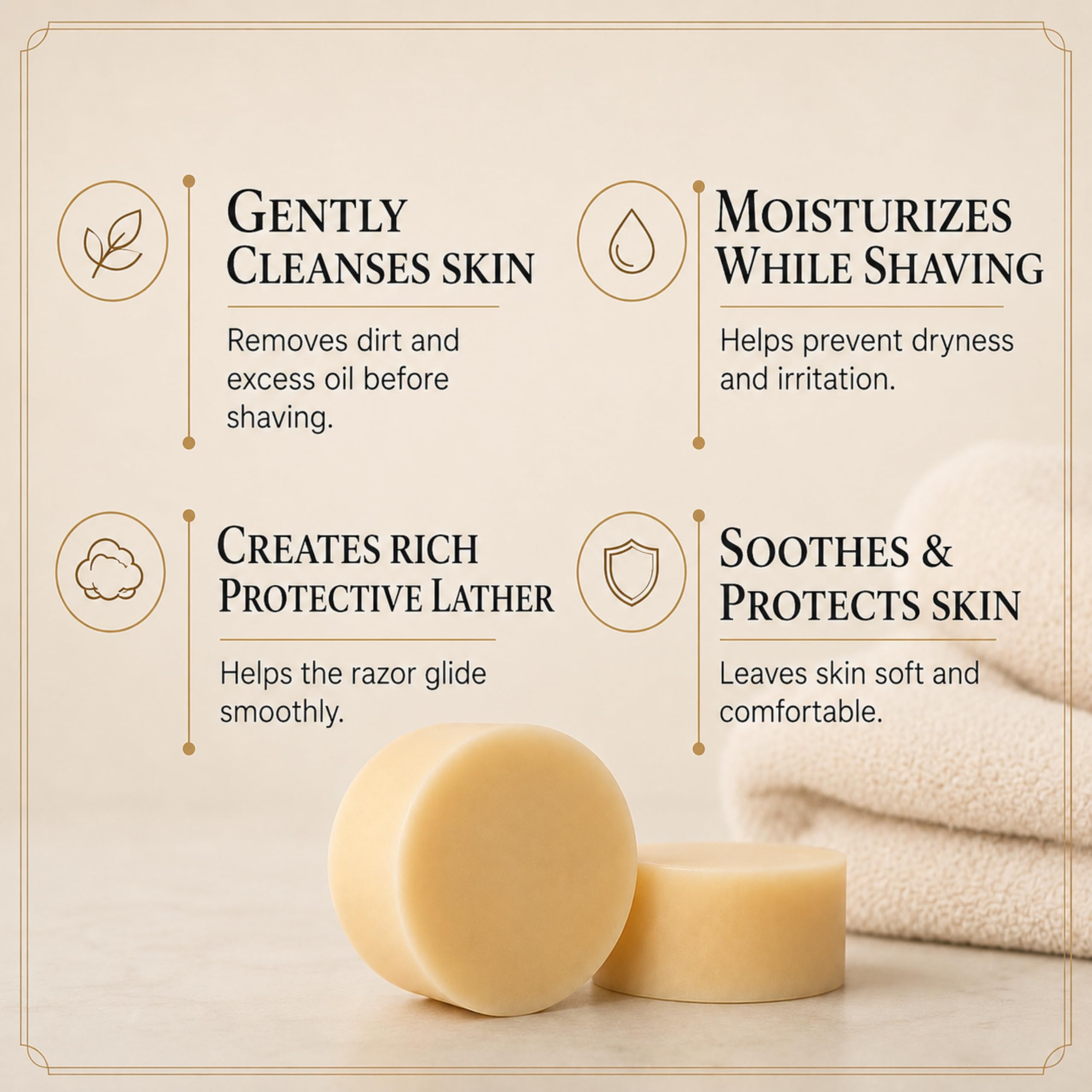 Henry Cavendish shaving brush loading puck for dense, protective lather benefit