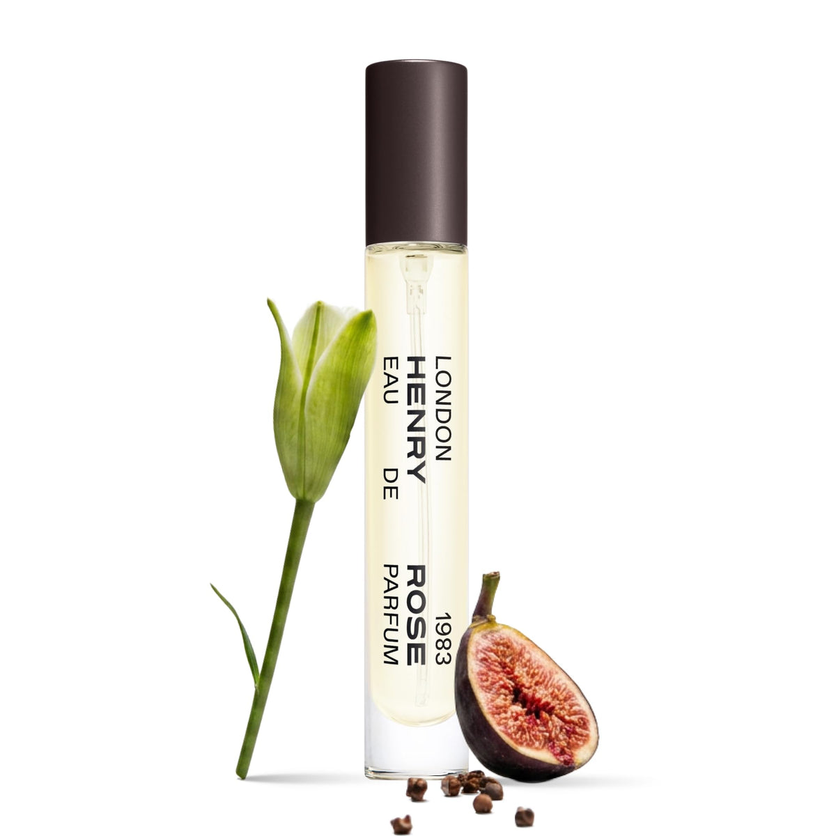 Henry Rose front bottle showing clean label and warm wood aesthetic benefit: clear branding