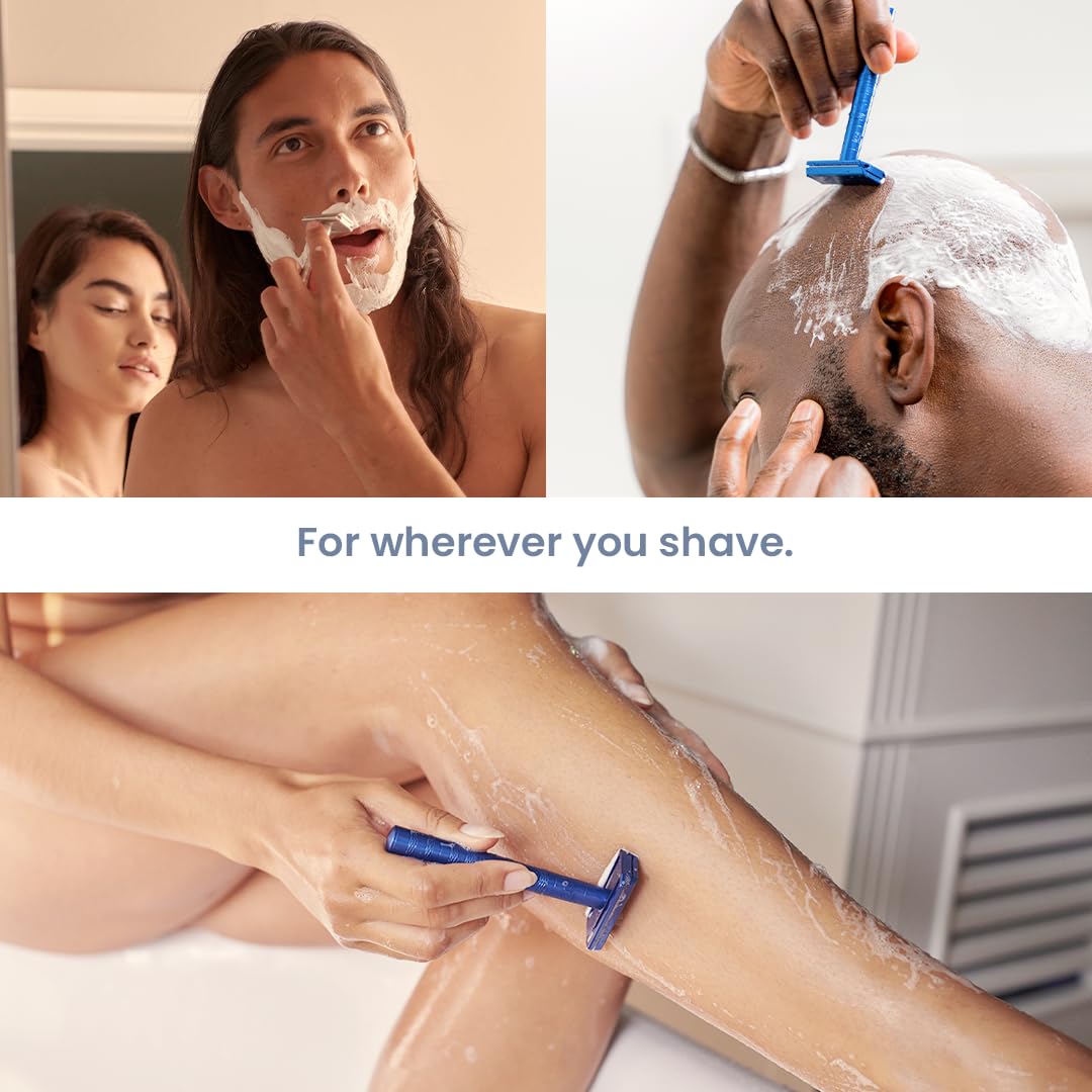 Henson Shaving packaging label showing product name and durable, recyclable materials