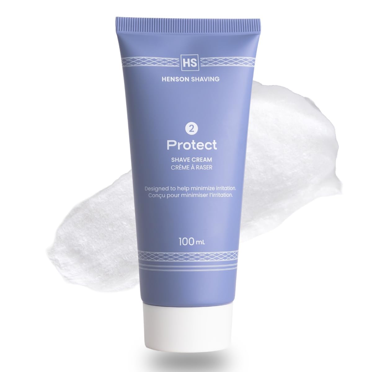 Henson Shaving front packaging showing label and travel size, clear benefit: easy storage