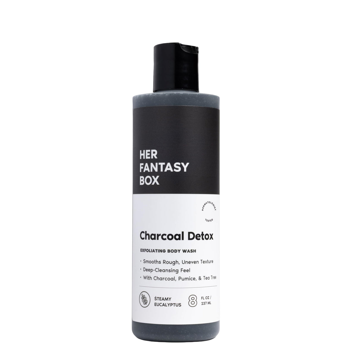 Her Fantasy Box front bottle showing product branding and clean design benefit: easy identification