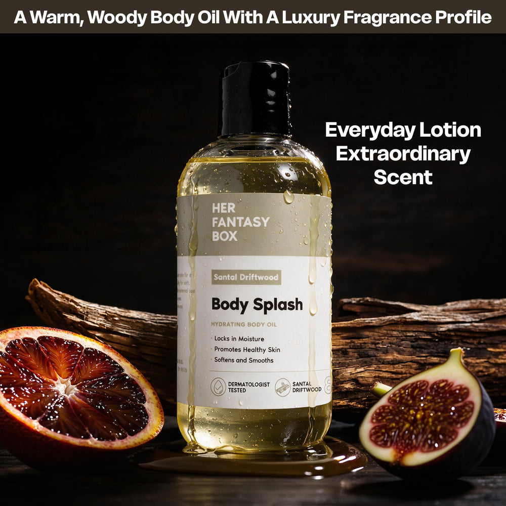 Her Fantasy Box bottle texture detail highlighting silky finish and premium feel