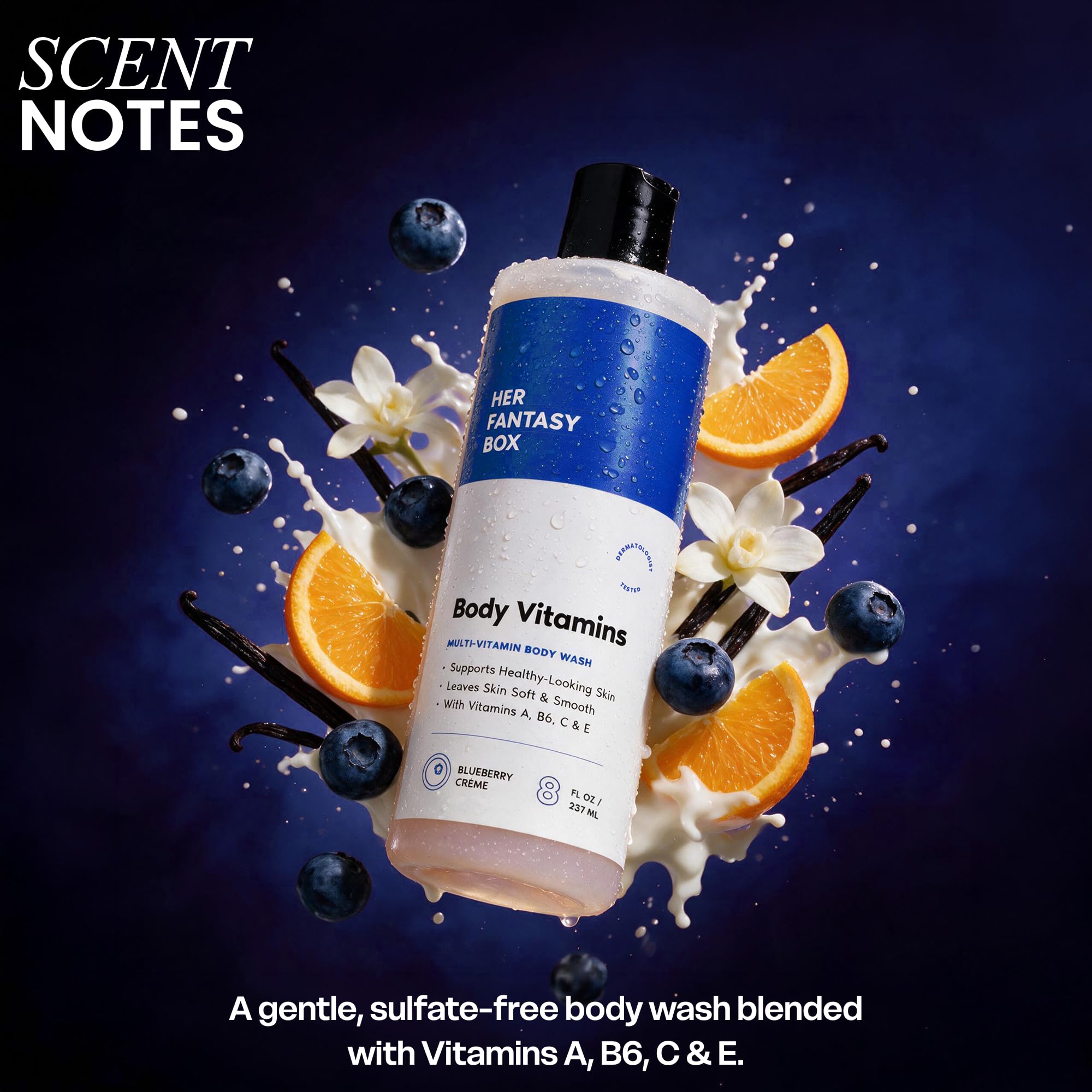 Her Fantasy Box in shower lifestyle scene illustrating everyday use and hydrating comfort