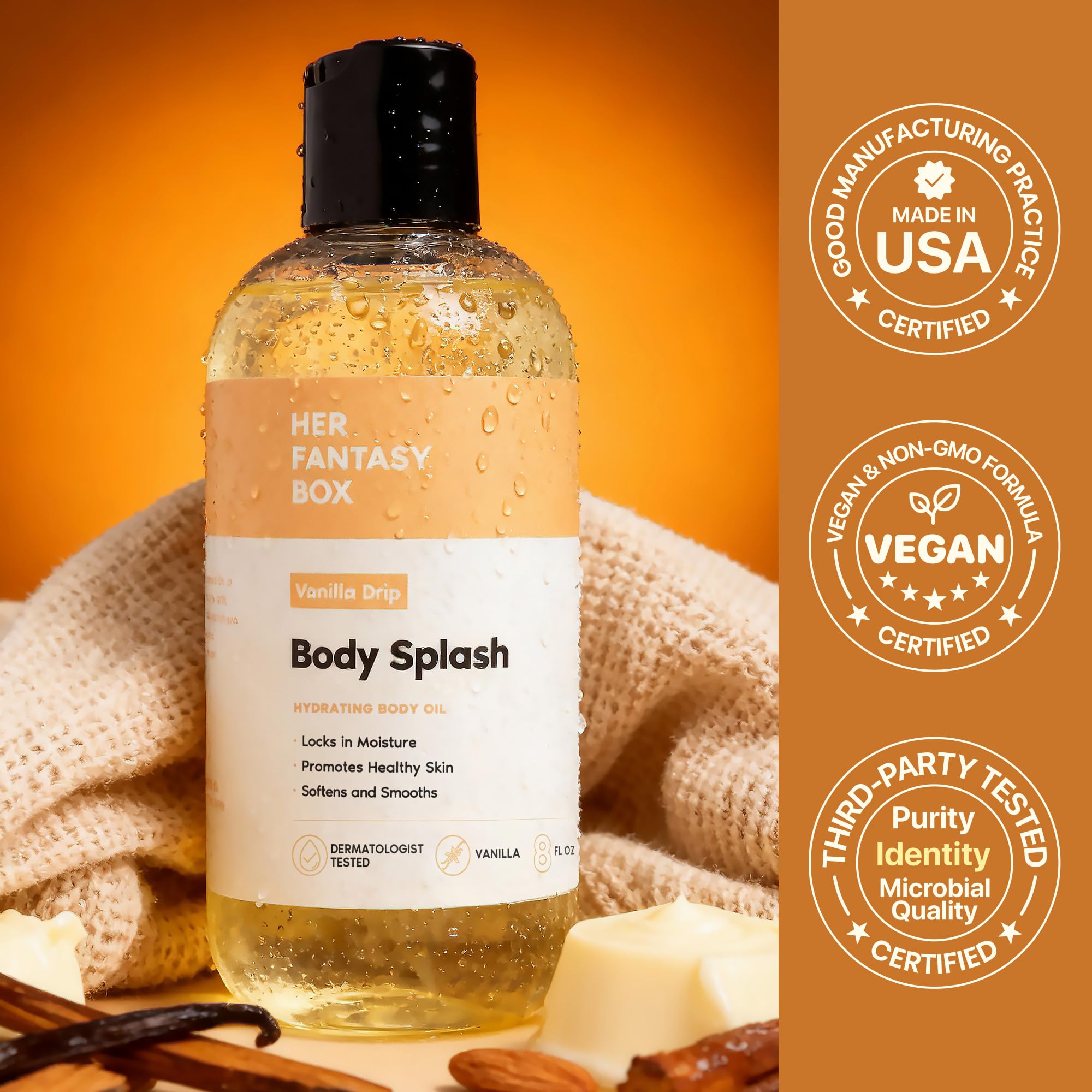 Her Fantasy Box bottle on bathroom counter for daily routine convenience benefit