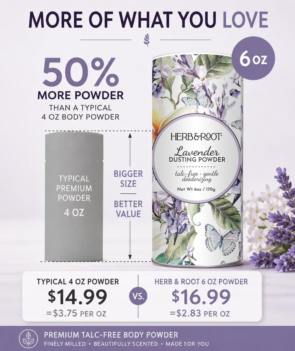 Herb & Root close texture Vanilla scent highlights silky powder for comfortable wear