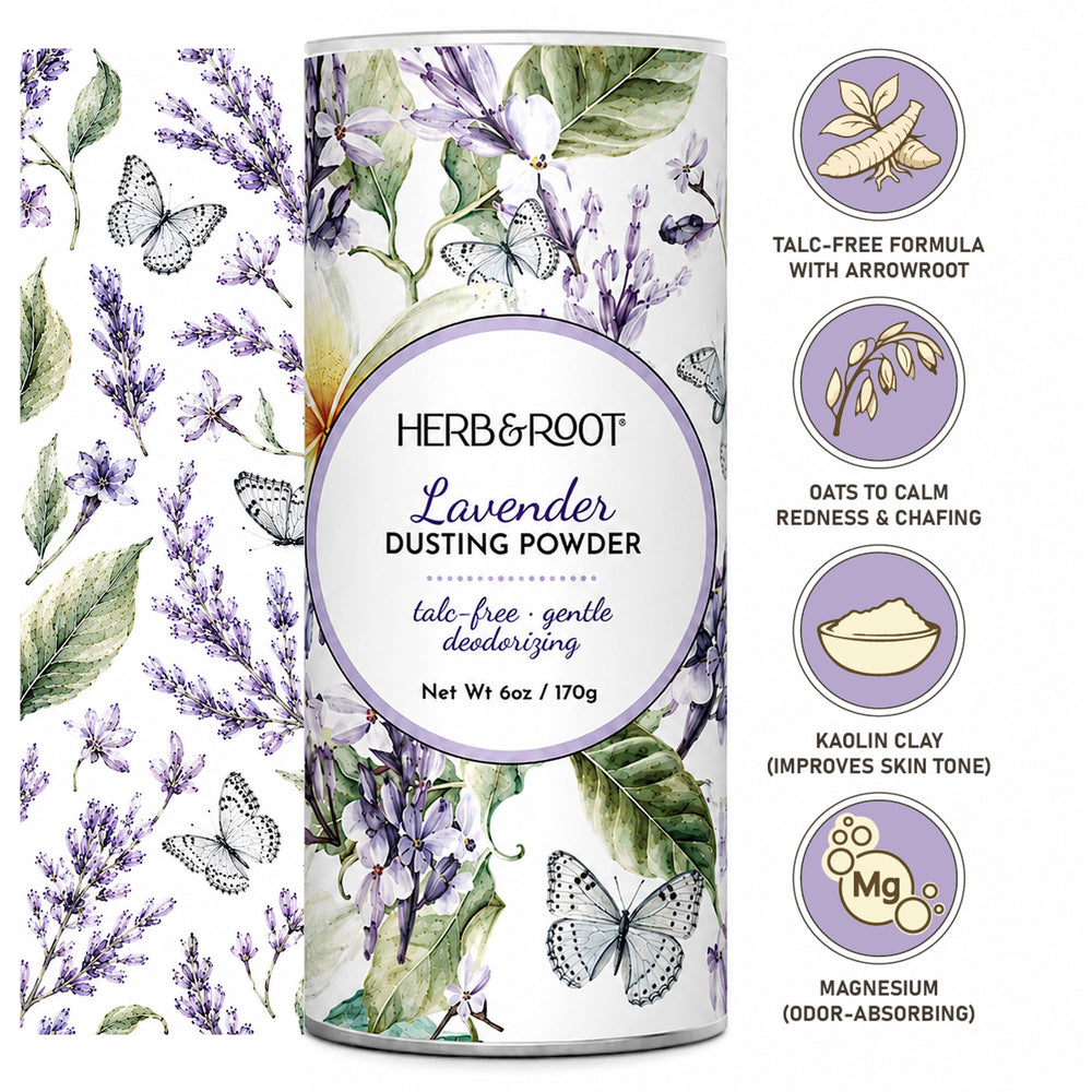 Herb & Root label detail Sandalwood scent shows ingredient panel and clean formulation benefit