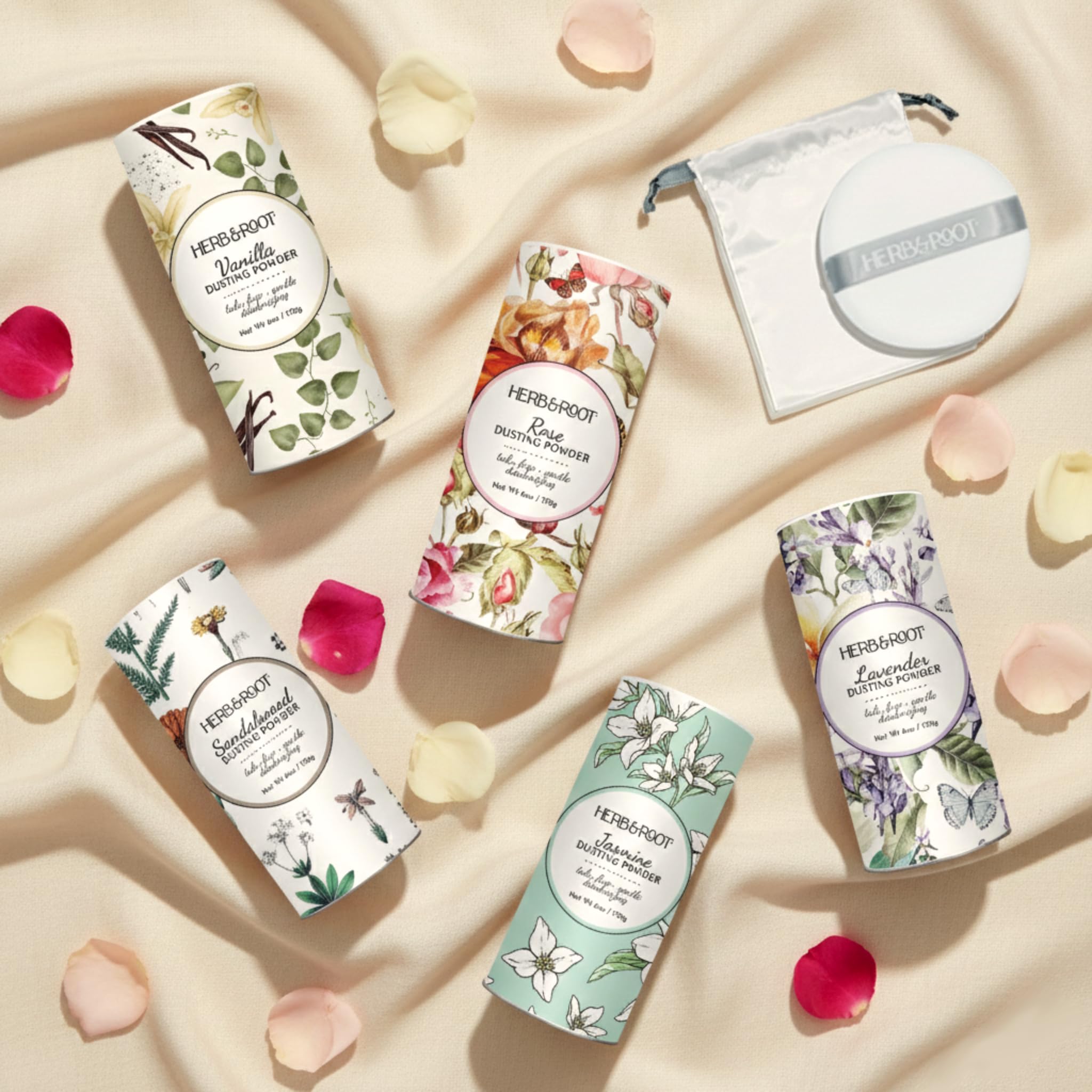 bathroom counter with Herb & Root can and towel showing lifestyle freshness and scent layering