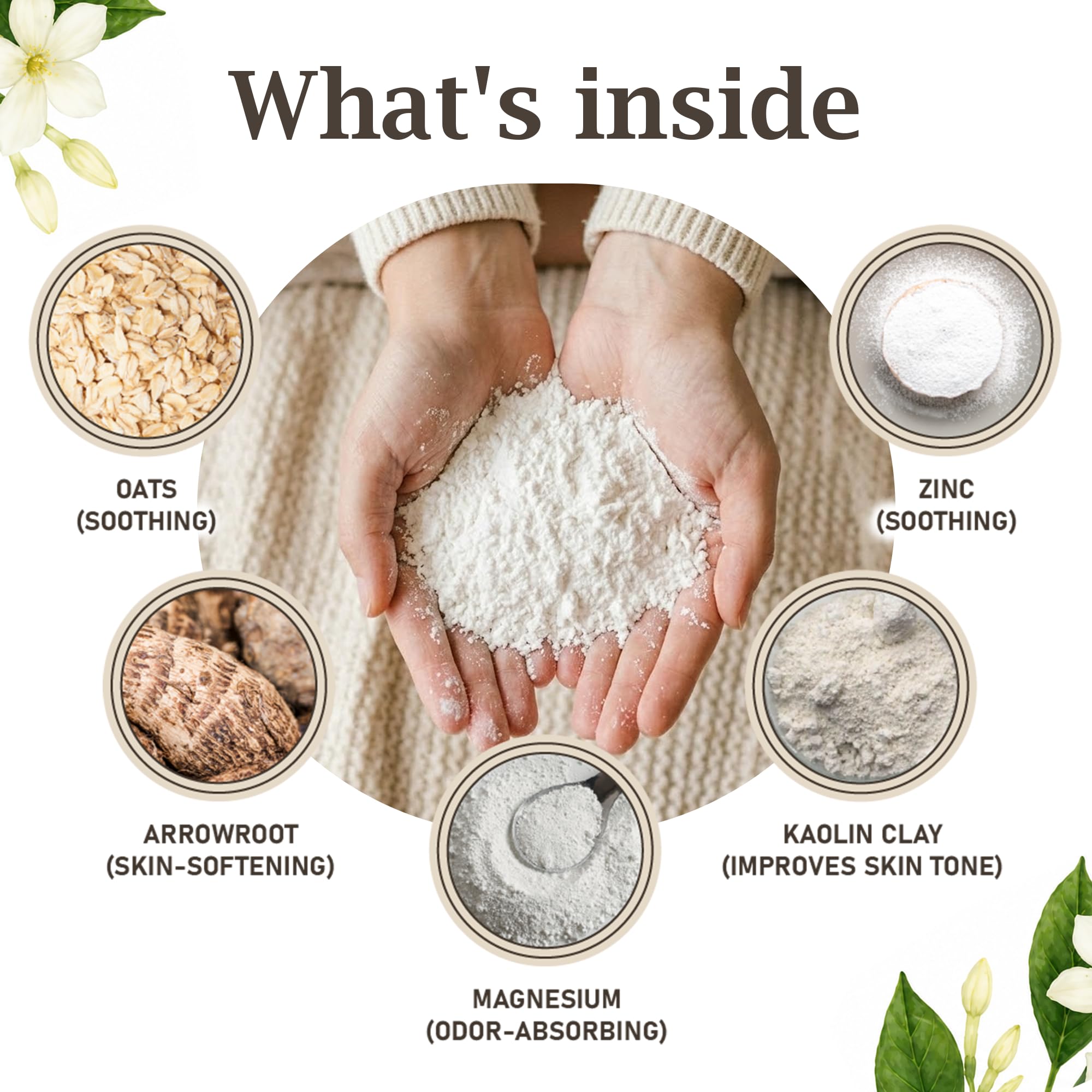 Herb & Root jasmine open canister with visible powder indicating freshness benefit