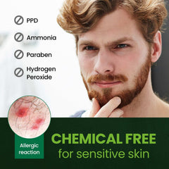 Herb Speedy application on beard in hand, controlled low-mess application benefit