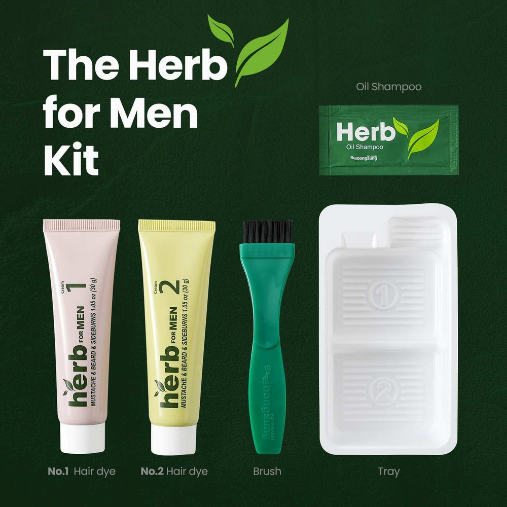 Herb Speedy before and after beard comparison showing natural-looking color