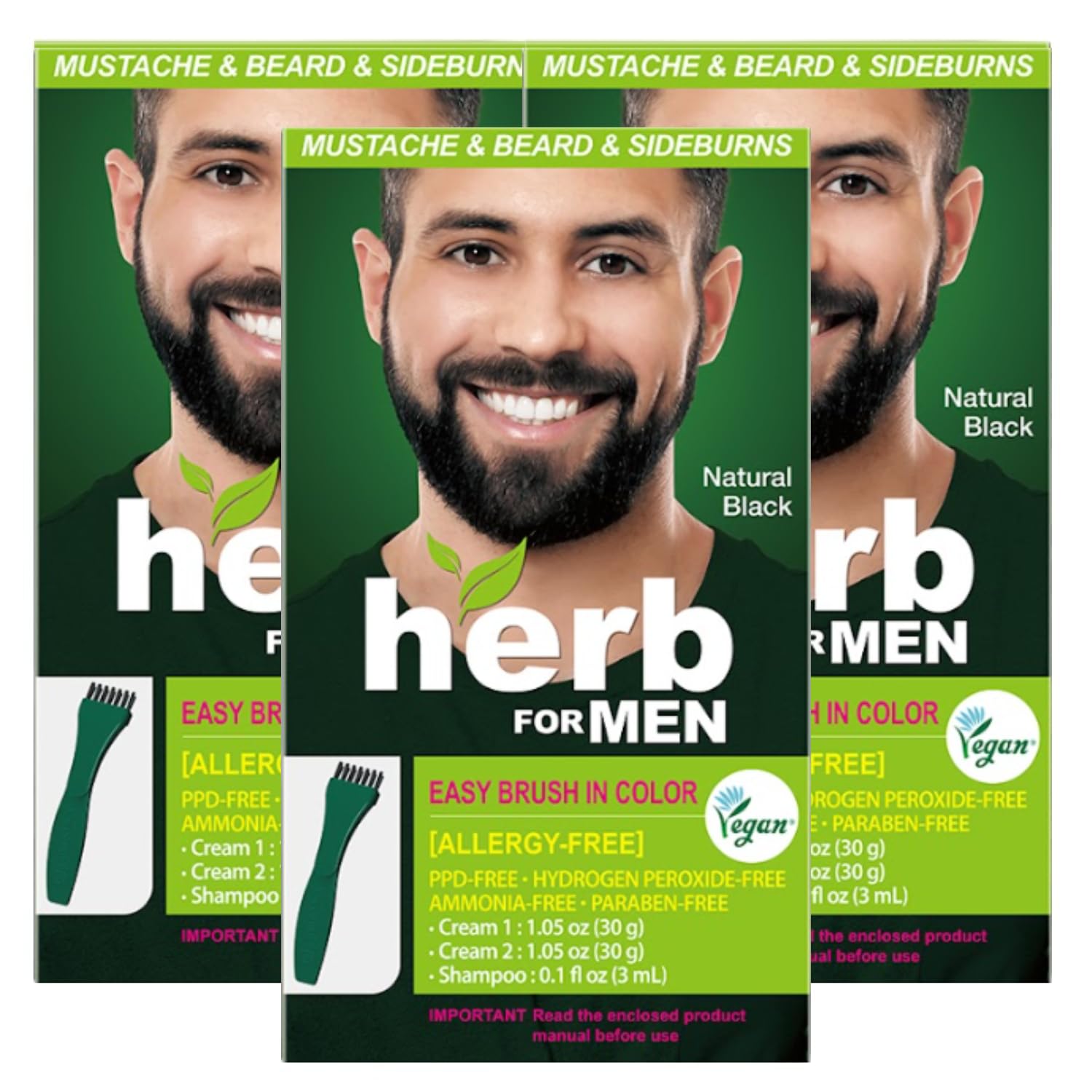 Herb Speedy front packaging showing natural black dye benefits