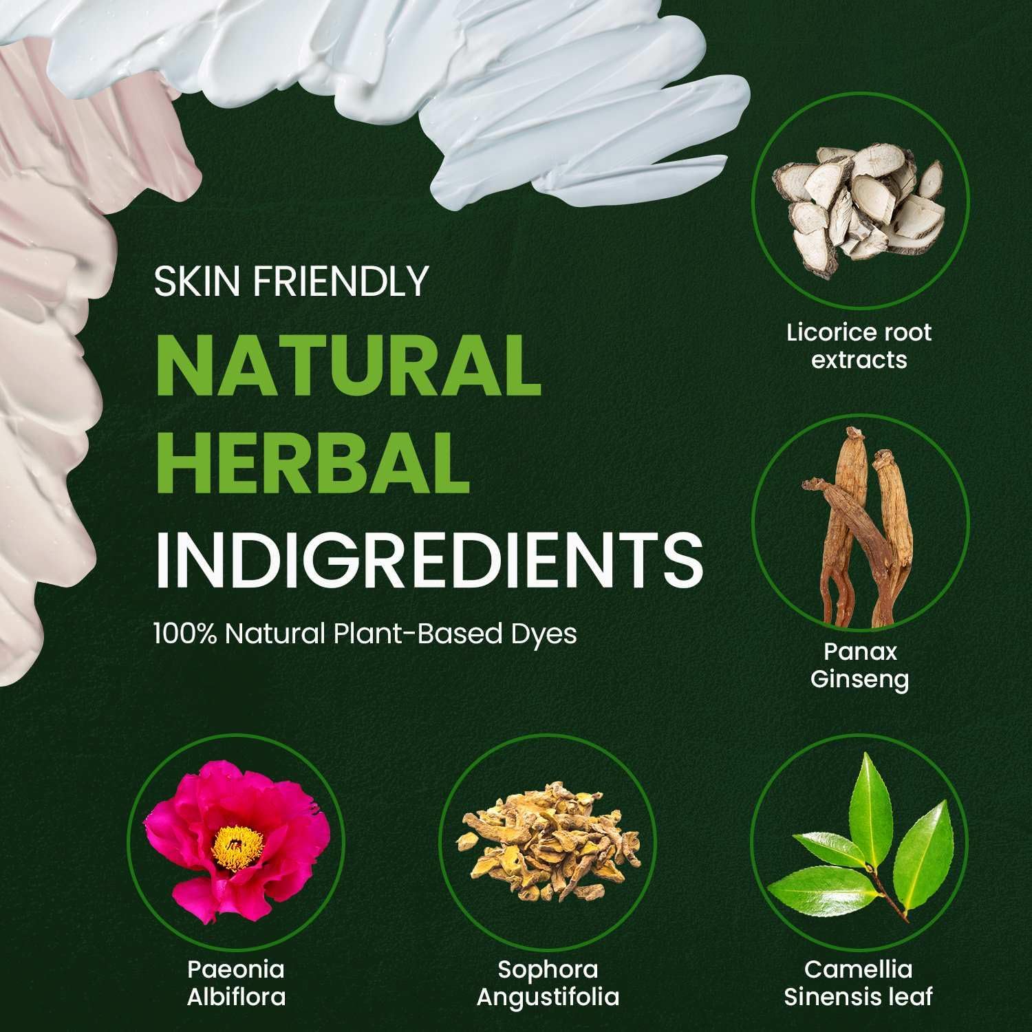 Herb Speedy ingredients label close-up, herbal extracts for gentler care