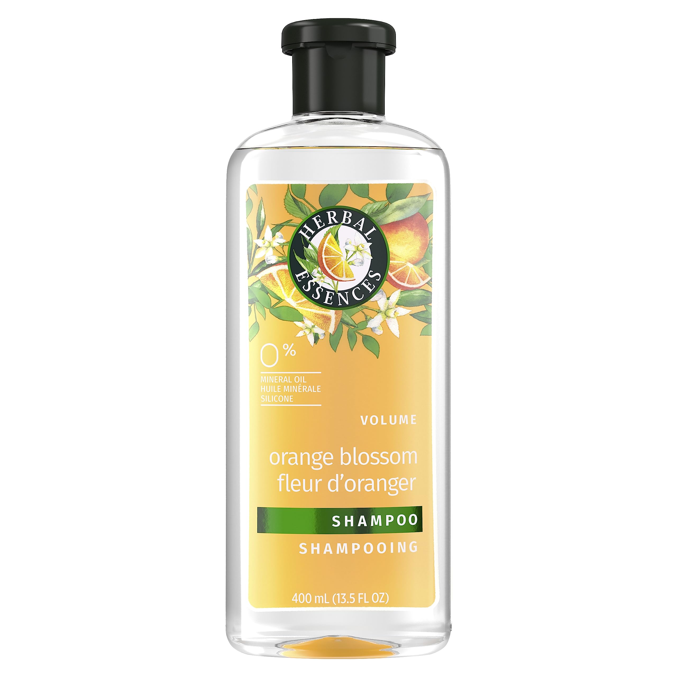 Herbal Essences bottle front view showing bright packaging and volumizing benefit