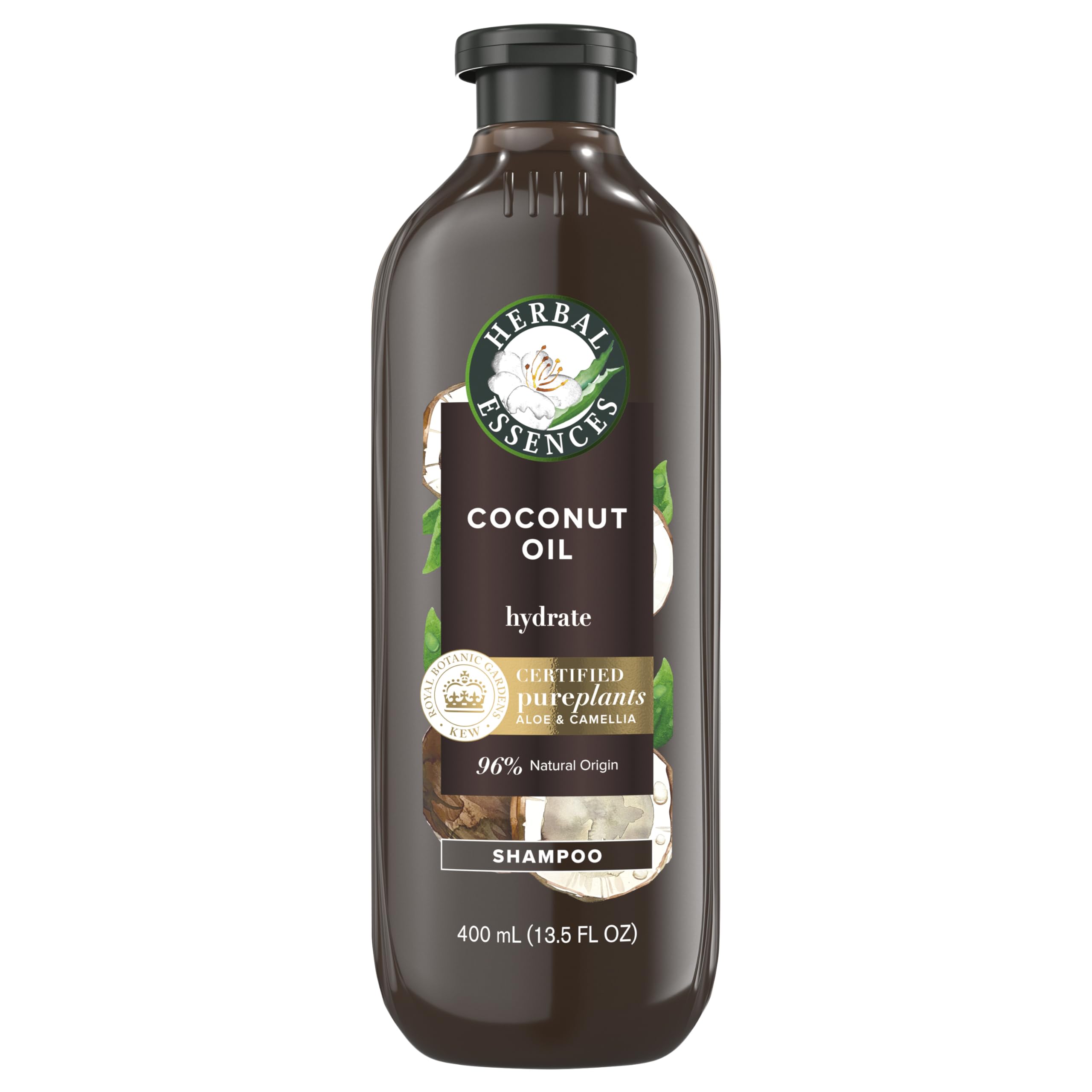 Herbal Essences front bottle shot showing hydrating coconut oil benefit